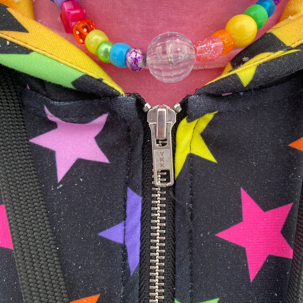 all-over print starry zip-up jacket