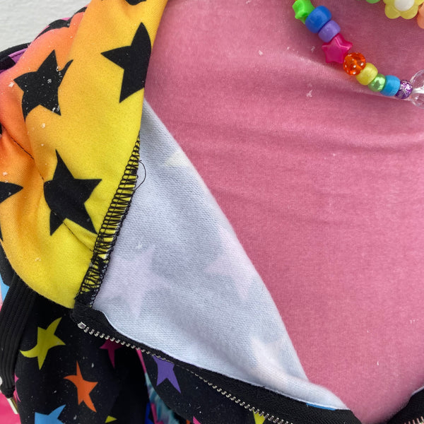 all-over print starry zip-up jacket