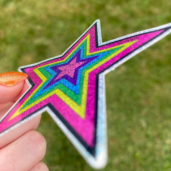 pixie dust rainbow star 3” sticker