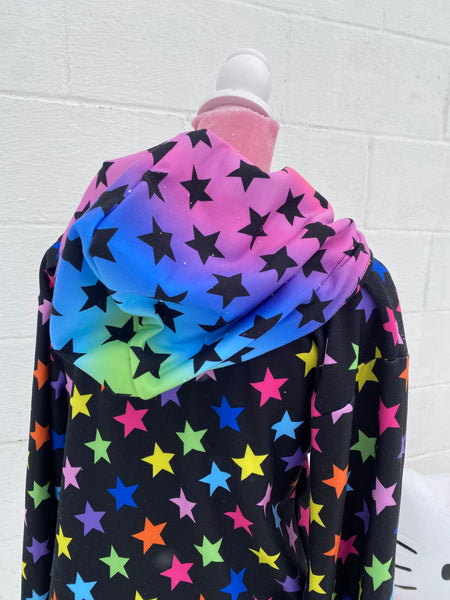 all-over print starry zip-up jacket