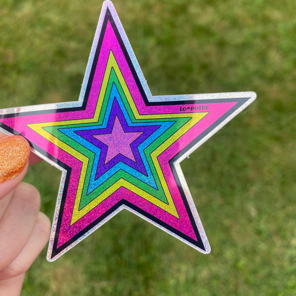 pixie dust rainbow star 3” sticker