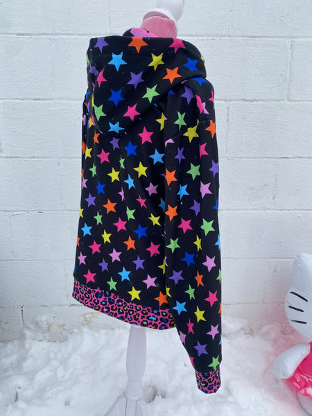 all-over print starry zip-up jacket