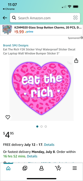 eat the rich 3” sticker