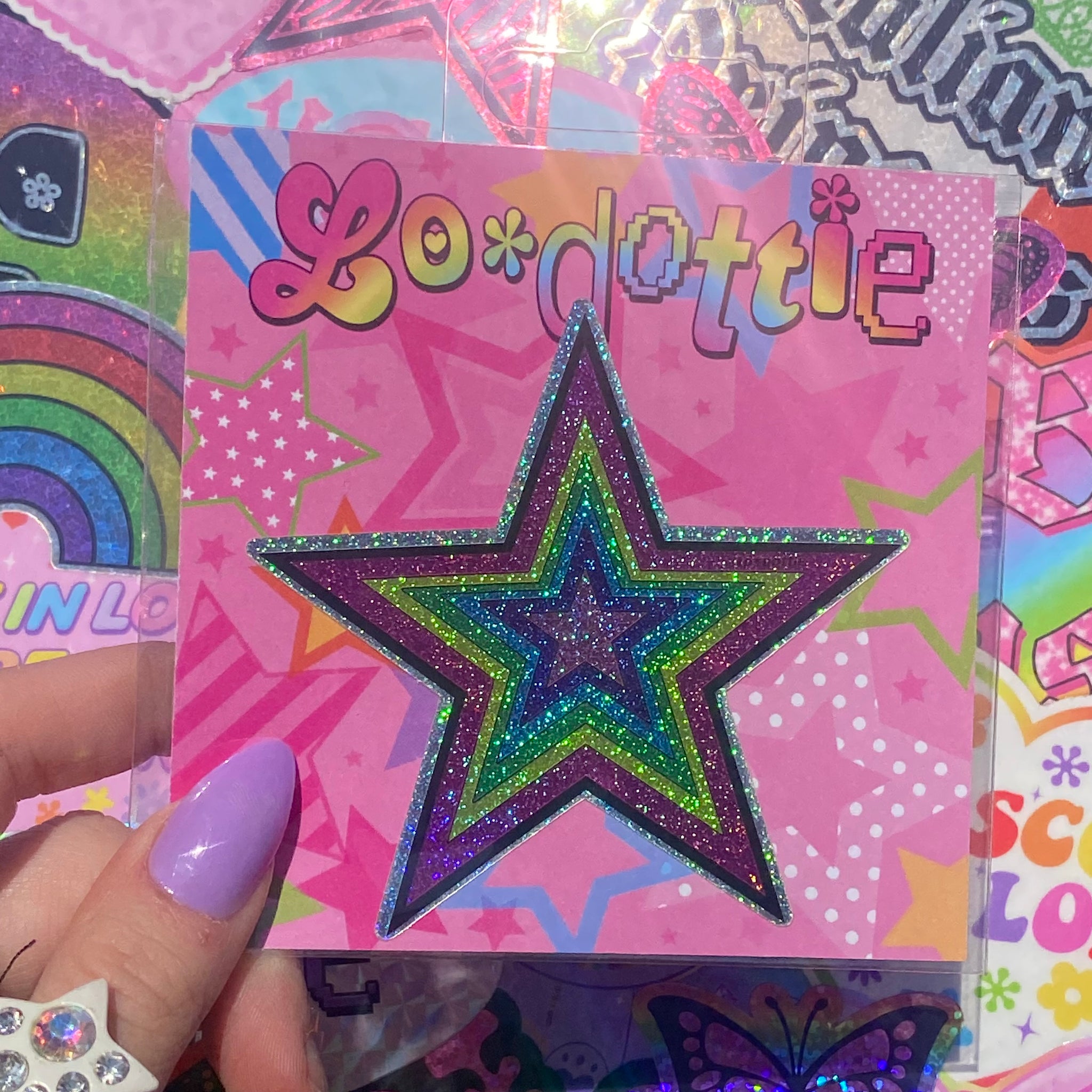 pixie dust rainbow star 3” sticker