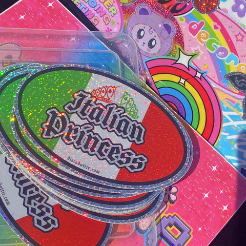 italian princess glitter sticker