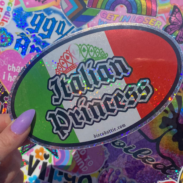 italian princess glitter sticker