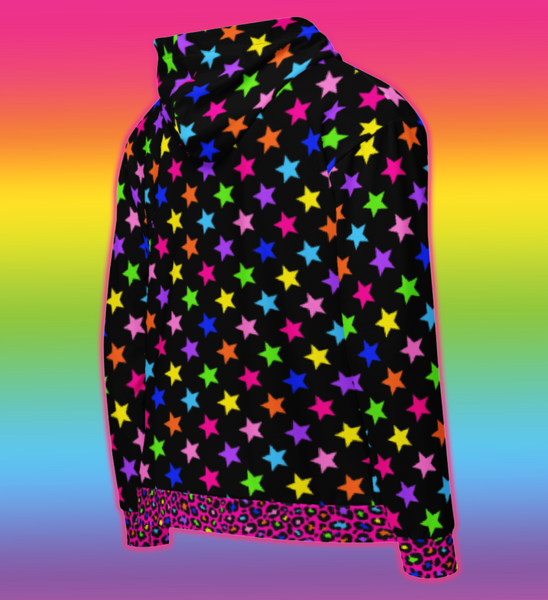 all-over print starry zip-up jacket