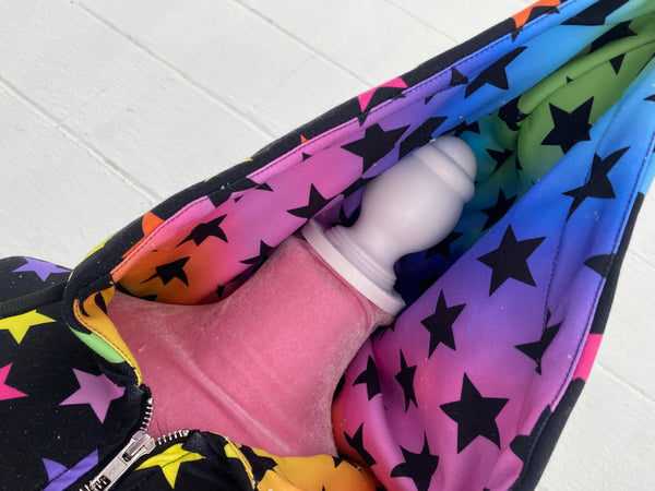 all-over print starry zip-up jacket