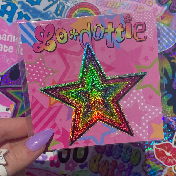 pixie dust rainbow star 3” sticker