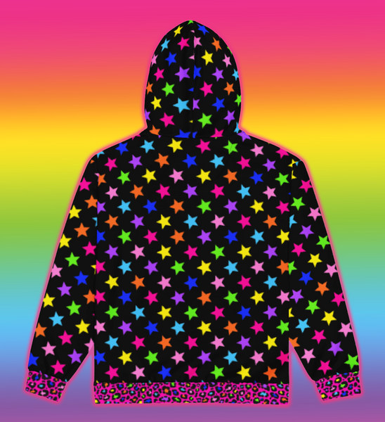 all-over print starry zip-up jacket