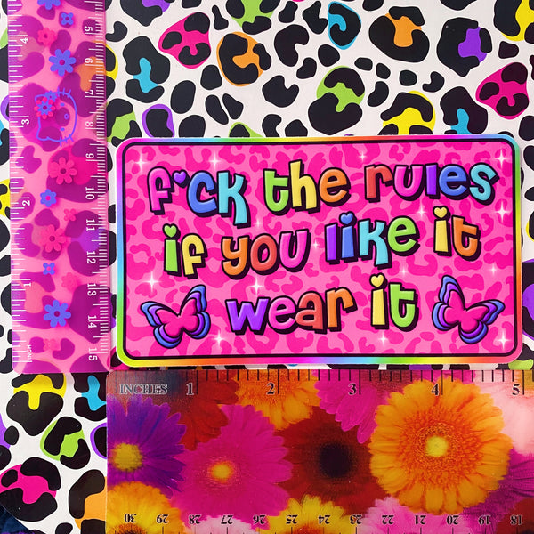 f*ck the rules sticker (5”)